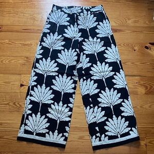 LOFT Palm Pull On Wide Leg Pants In Linen Blend